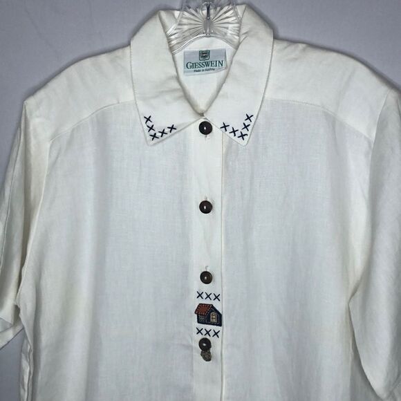 Vintage Giesswein 100% Linen Short Sleeve Top. - Picture 2 of 13
